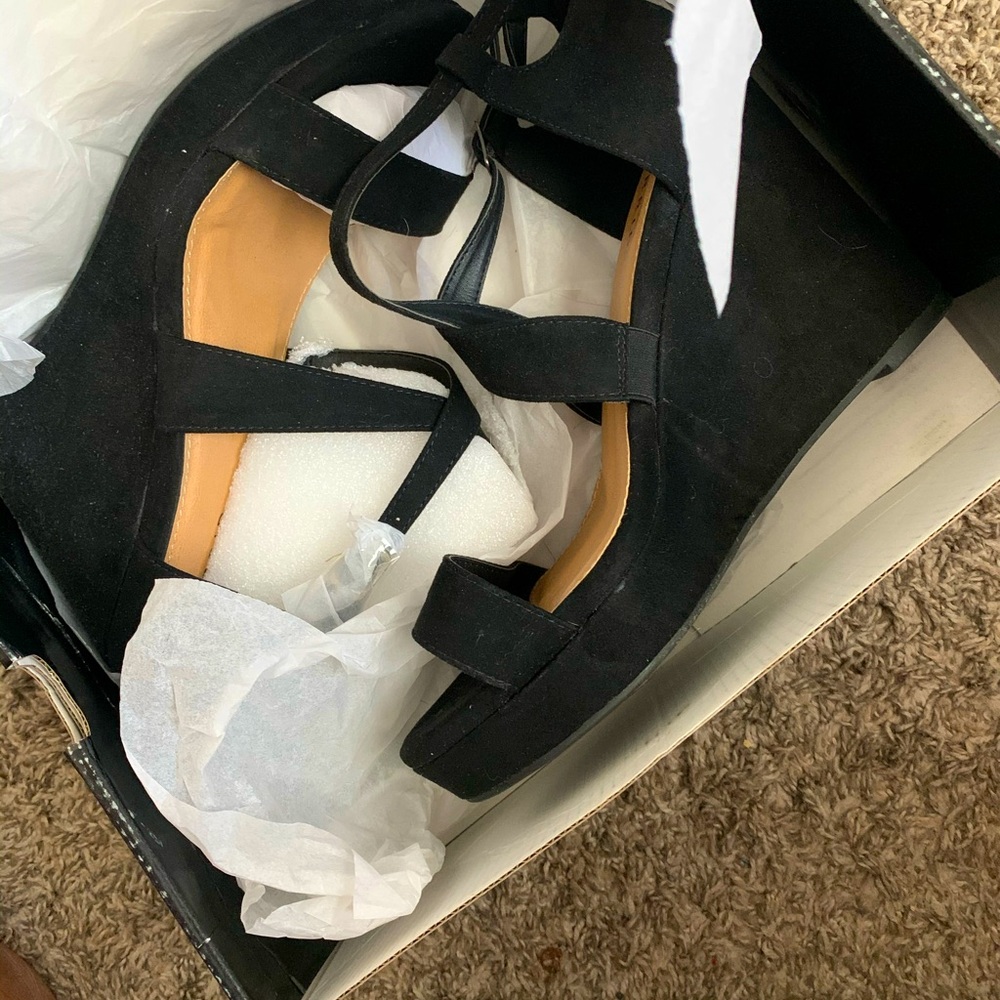 Torrid faux suede wedge sandals